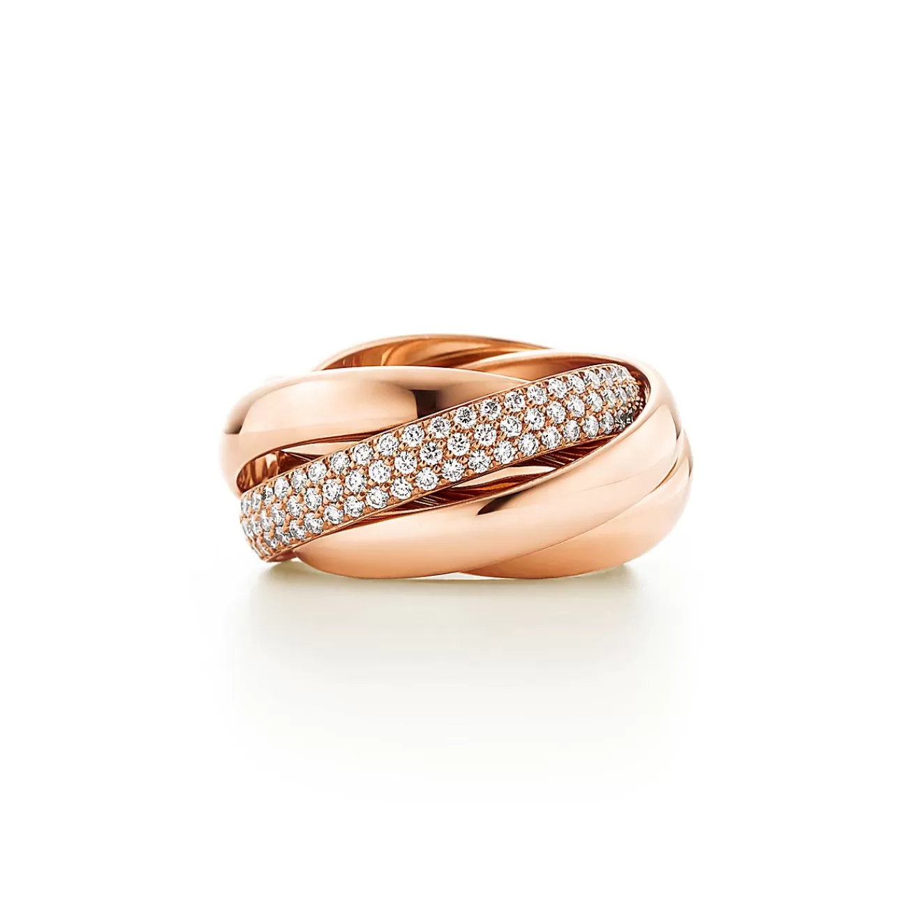Tiffany & Co. Paloma's Melody five-band ring in 18k rose gold with diamonds. | ^ Rings | Rose Gold Jewelry