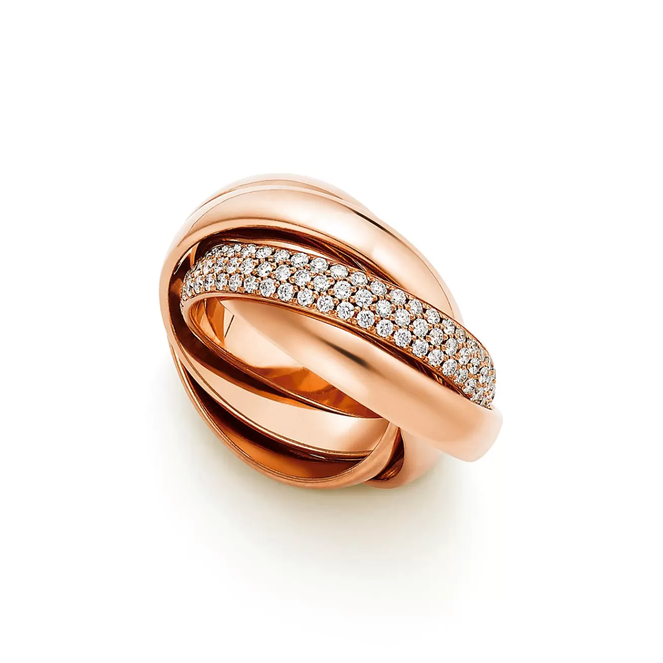 Tiffany & Co. Paloma's Melody five-band ring in 18k rose gold with diamonds. | ^ Rings | Rose Gold Jewelry