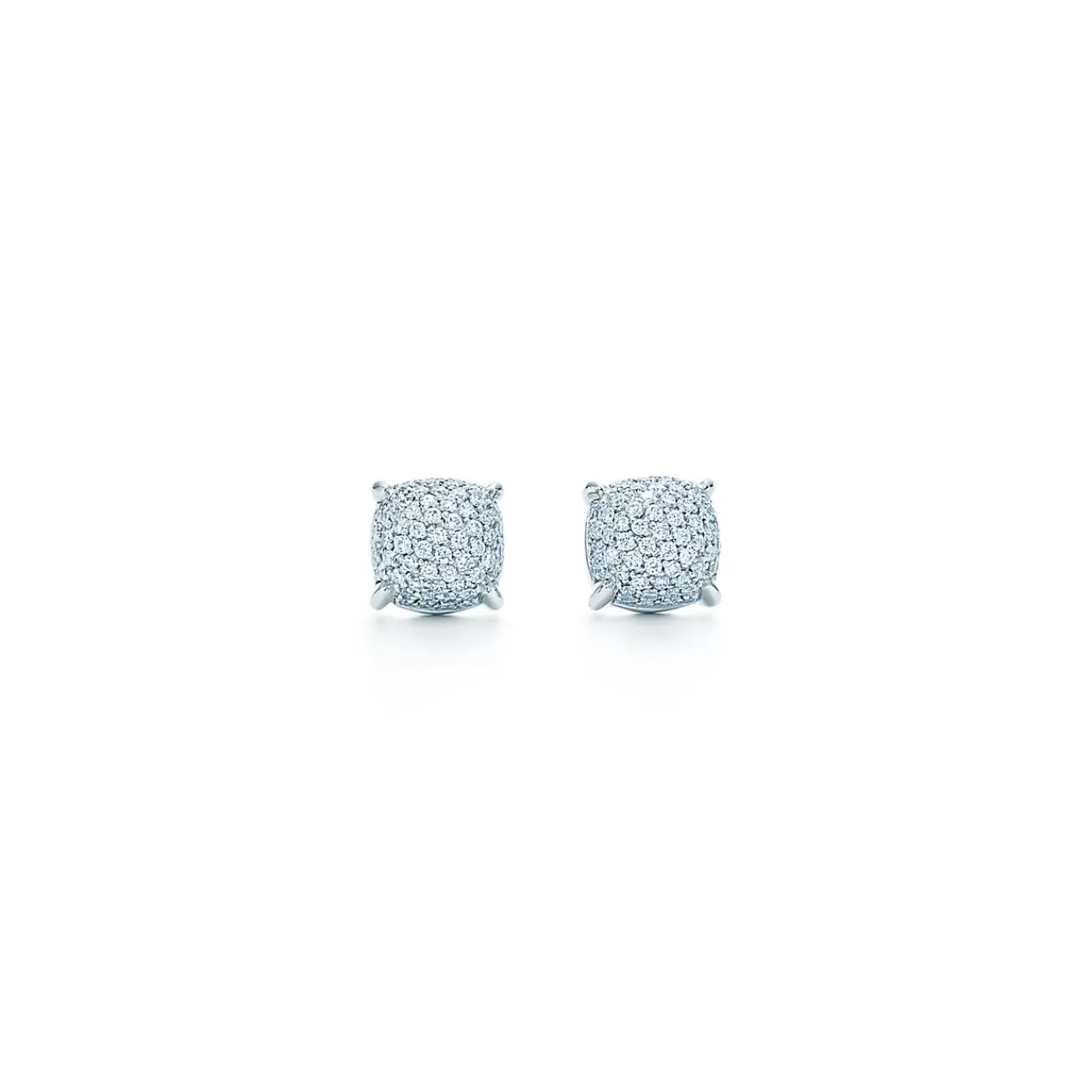 Tiffany & Co. Paloma's Sugar Stacks earrings in 18k white gold with diamonds. | ^ Earrings | Diamond Jewelry