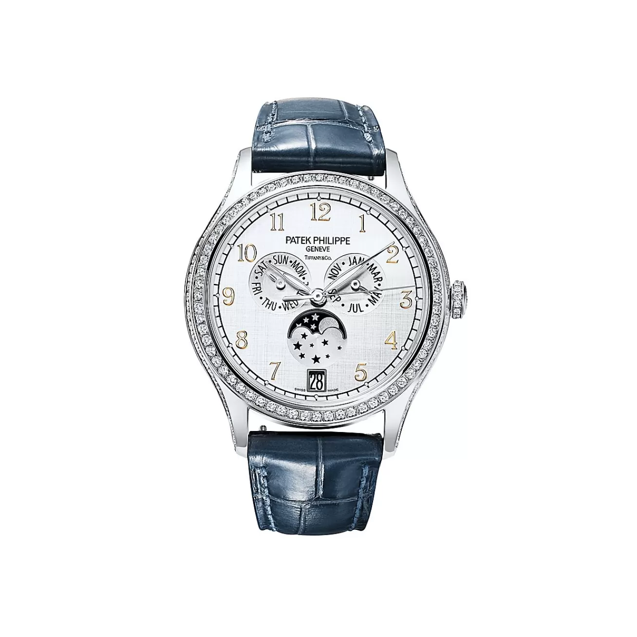 Tiffany & Co. Patek Philippe Complications women's watch in 18k white gold with diamonds. | ^ Patek Philippe