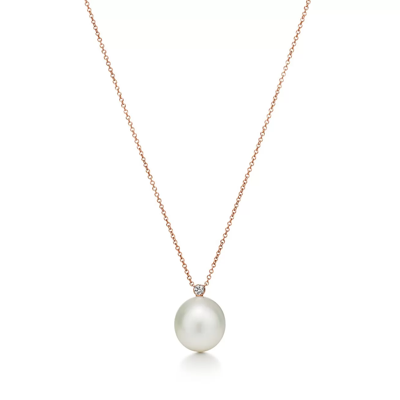 Tiffany & Co. Pendant in 18k rose gold with South Sea cultured pearls and diamonds. | ^ Necklaces & Pendants | Rose Gold Jewelry