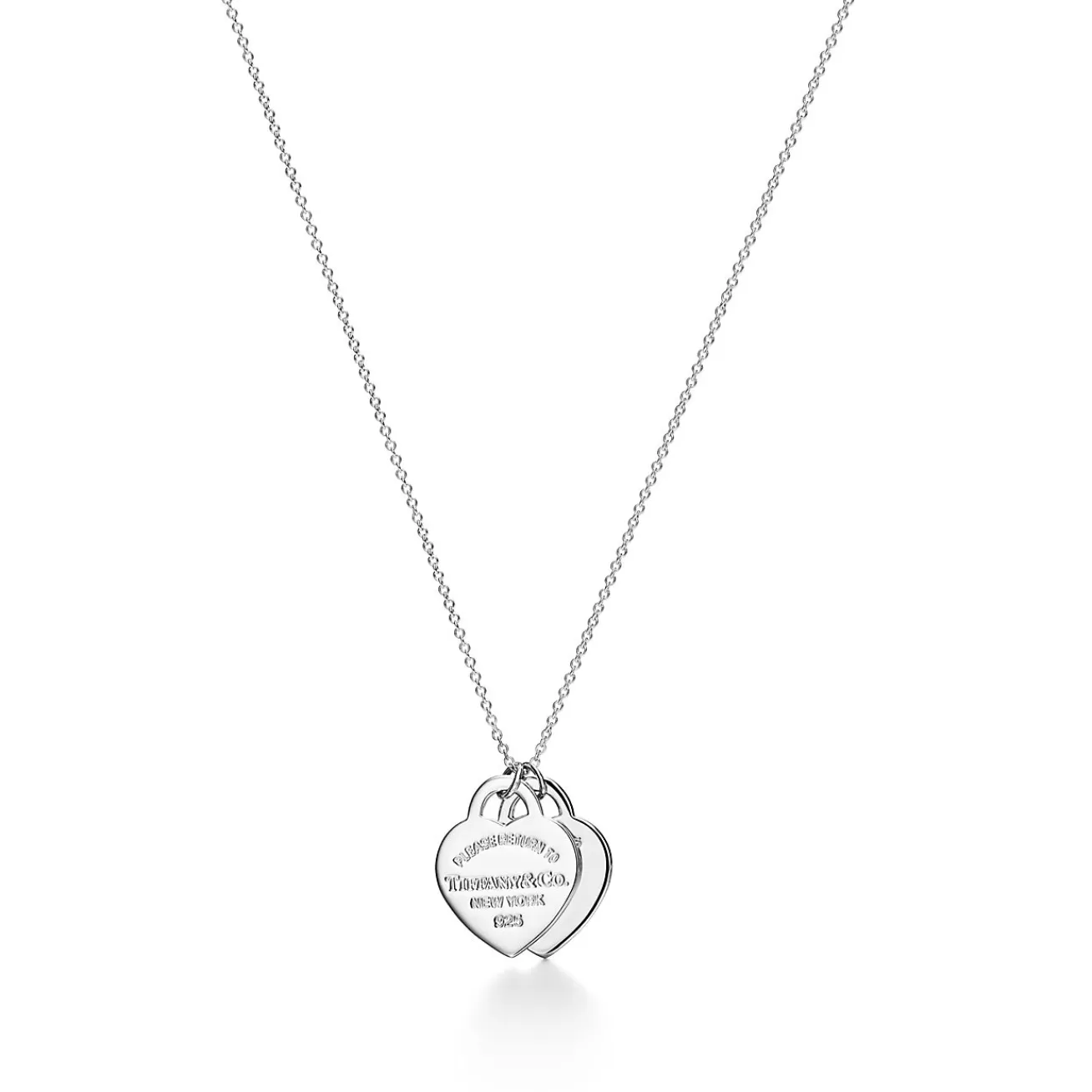 Tiffany & Co. Return to Tiffany® Blue Double Heart Tag Pendant in Silver with a Diamond, Small | ^ Necklaces & Pendants | Gifts for Her