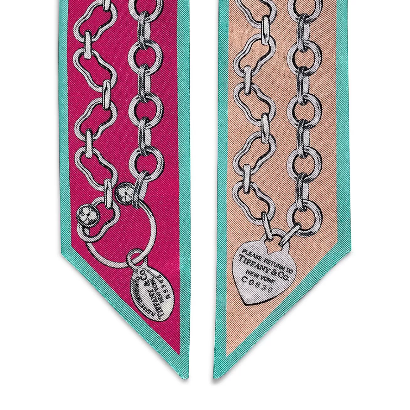 Tiffany & Co. Return to Tiffany® Chains Ribbon Scarf in Fuchsia and Peach Silk | ^Women Scarves & Stoles | Women's Accessories