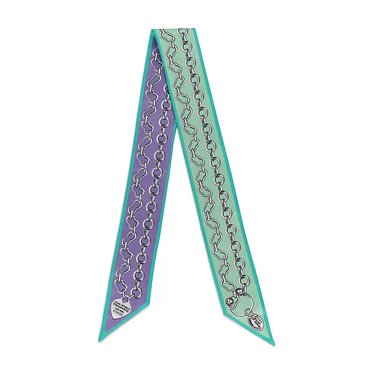 Tiffany & Co. Return to Tiffany® Chains Ribbon Scarf in Jade-colored and Lavender Silk | ^Women Scarves & Stoles | Women's Accessories