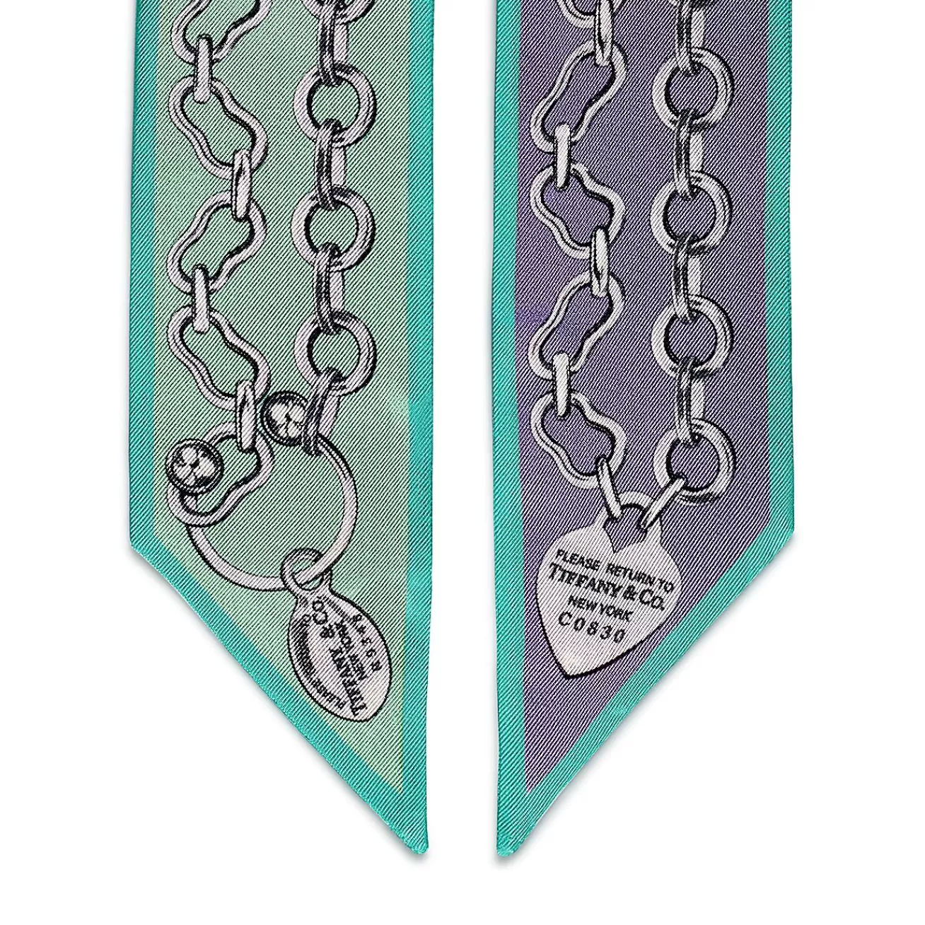 Tiffany & Co. Return to Tiffany® Chains Ribbon Scarf in Jade-colored and Lavender Silk | ^Women Scarves & Stoles | Women's Accessories