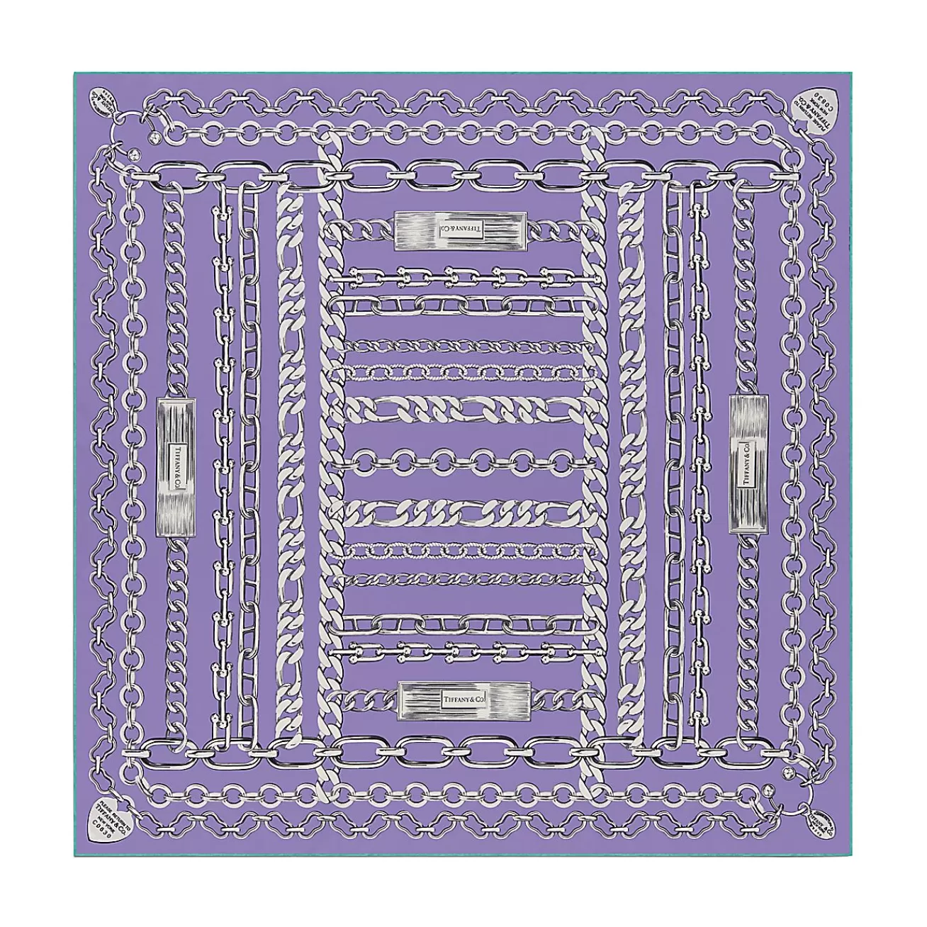 Tiffany & Co. Return to Tiffany® Chains Square Scarf in Lavender Silk | ^Women Scarves & Stoles | Women's Accessories