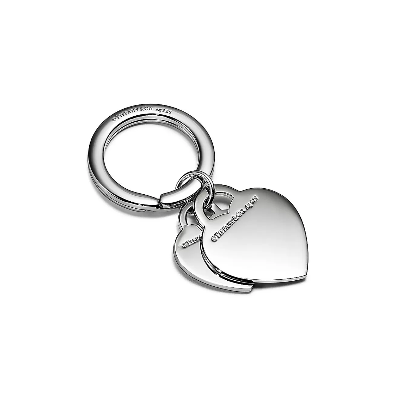 Tiffany & Co. Return to Tiffany® Double Heart Tag Key Ring in Silver with Tiffany Blue® | ^Women Tiffany Blue® Gifts | Key Rings