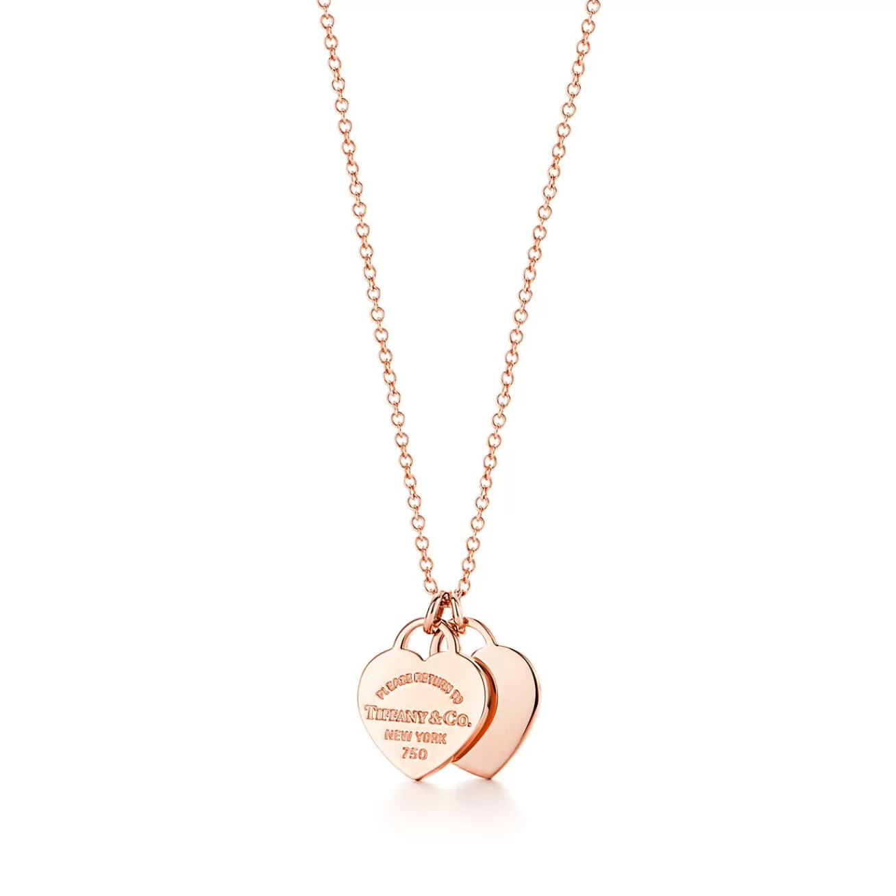 Tiffany & Co. Return to Tiffany® Double Heart Tag Pendant in Rose Gold, Mini | ^ Necklaces & Pendants | Rose Gold Jewelry