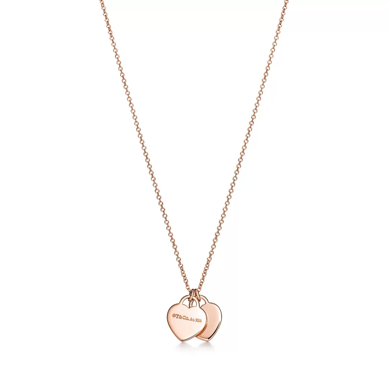 Tiffany & Co. Return to Tiffany® Double Heart Tag Pendant in Rose Gold, Mini | ^ Necklaces & Pendants | Rose Gold Jewelry