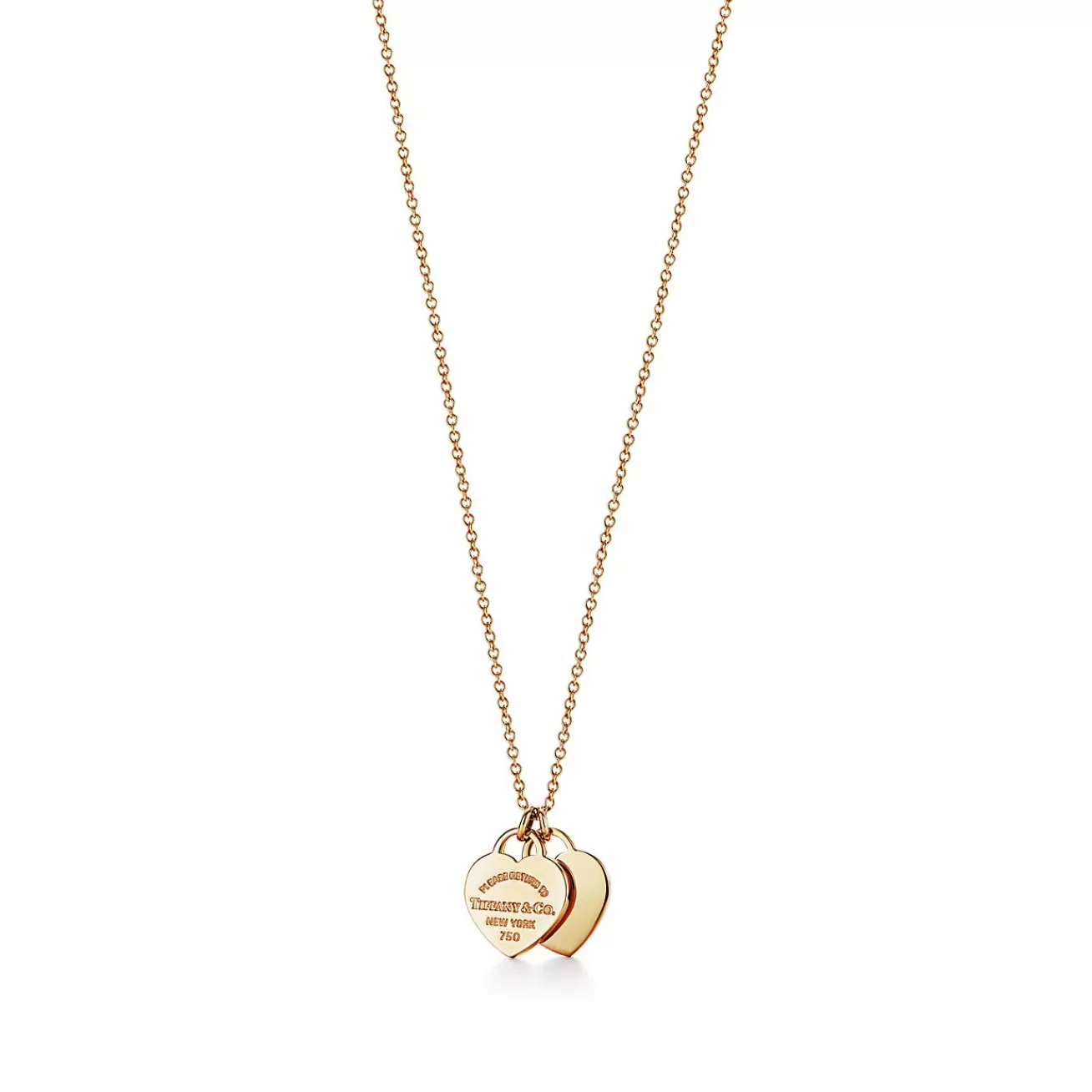 Tiffany & Co. Return to Tiffany® Double Heart Tag Pendant in Yellow Gold, Mini | ^ Necklaces & Pendants | Gifts for Her