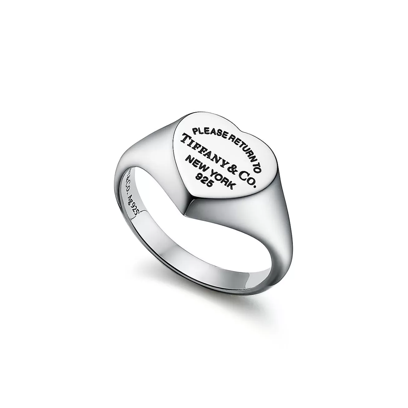 Tiffany & Co. Return to Tiffany® Heart Signet Ring in Silver, Small | ^ Rings | Most Popular Jewelry