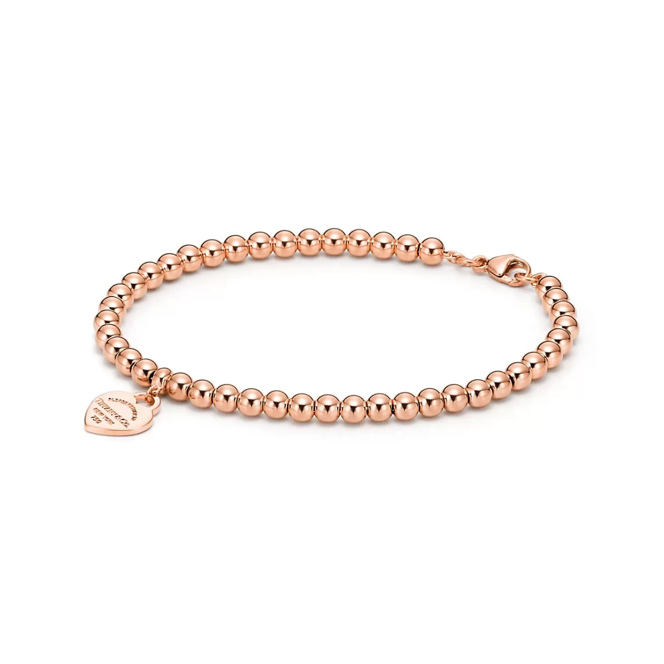Tiffany & Co. Return to Tiffany® Heart Tag Bead Bracelet in Rose Gold, 4 mm | ^ Bracelets | Rose Gold Jewelry