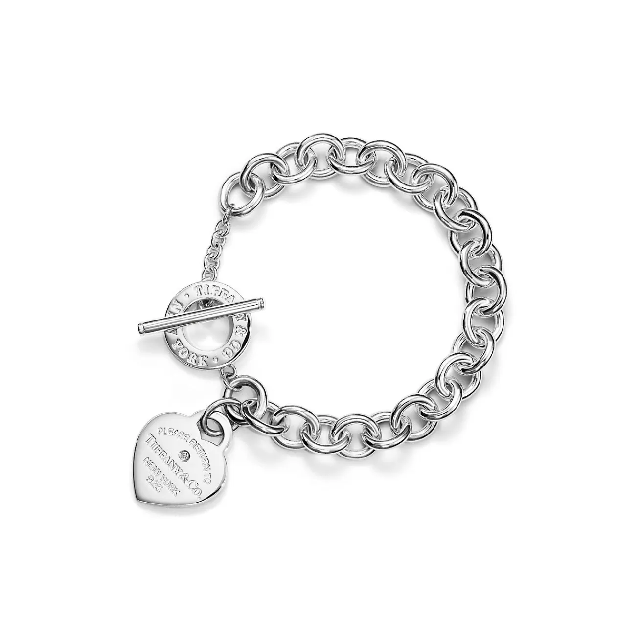 Tiffany & Co. Return to Tiffany® Heart Tag Bracelet in Silver with a Diamond, Medium | ^ Bracelets | Gifts for Her