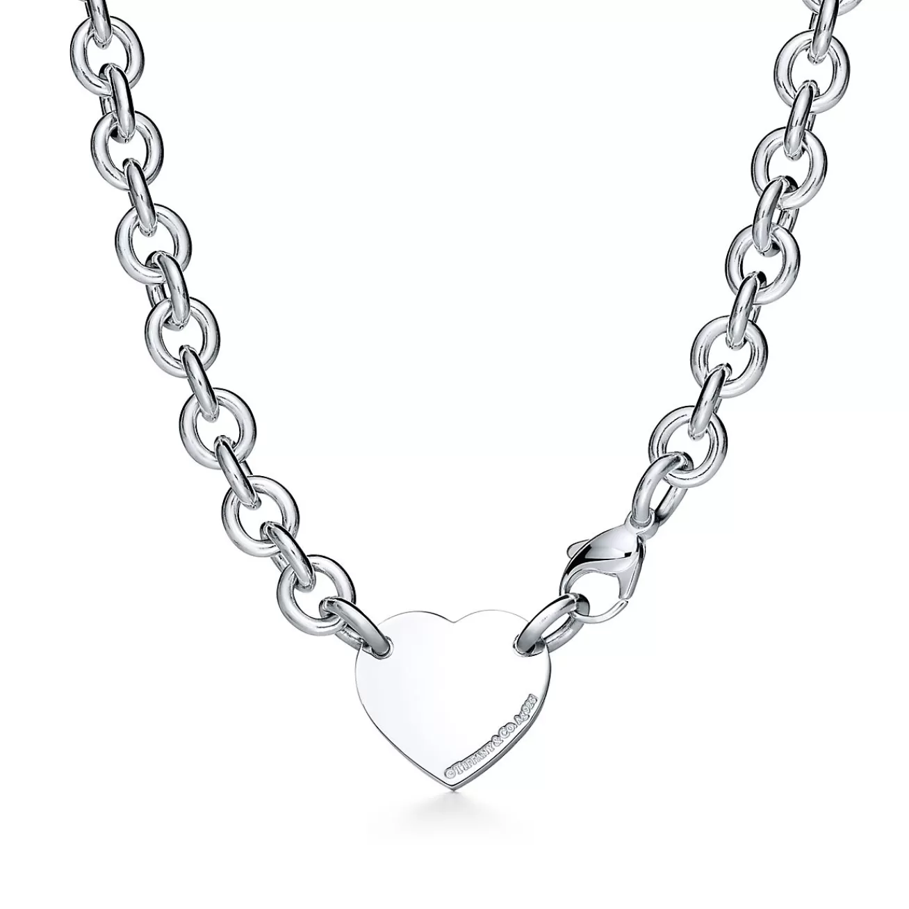 Tiffany & Co. Return to Tiffany® Heart Tag Chain Link Choker in Silver | ^ Necklaces & Pendants | Sterling Silver Jewelry