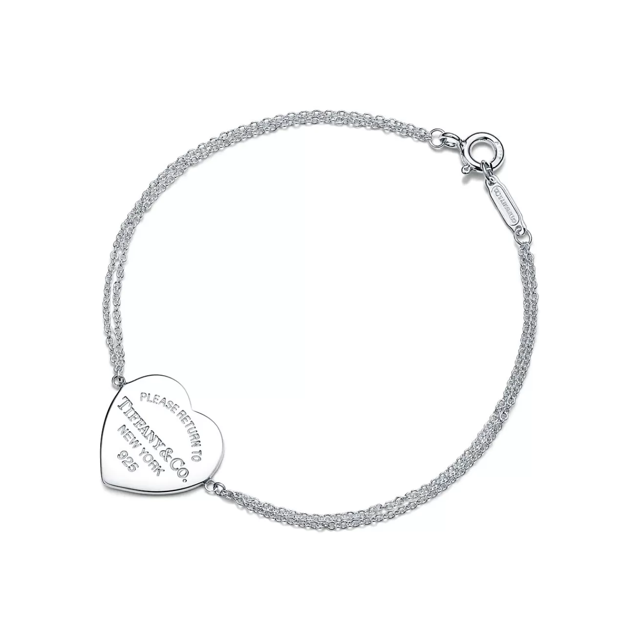 Tiffany & Co. Return to Tiffany® Heart Tag Double Chain Bracelet in Silver, Small | ^ Bracelets | Sterling Silver Jewelry