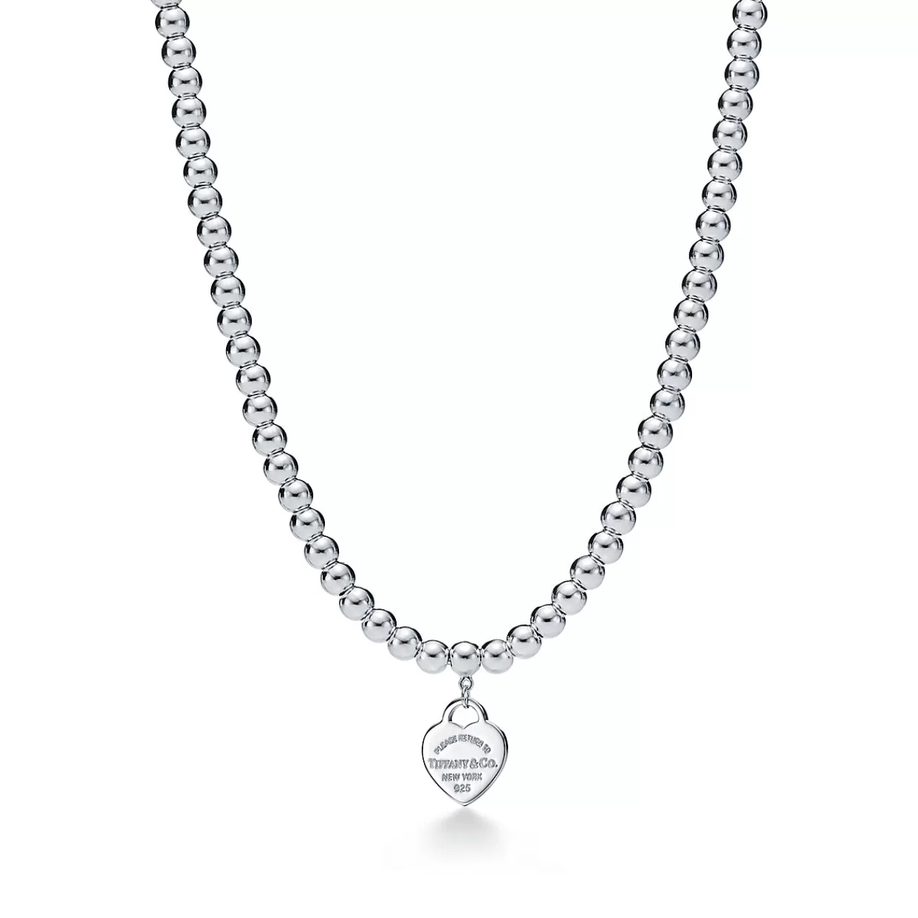 Tiffany & Co. Return to Tiffany® heart tag necklace in sterling silver with enamel finish. | ^ Necklaces & Pendants | Sterling Silver Jewelry
