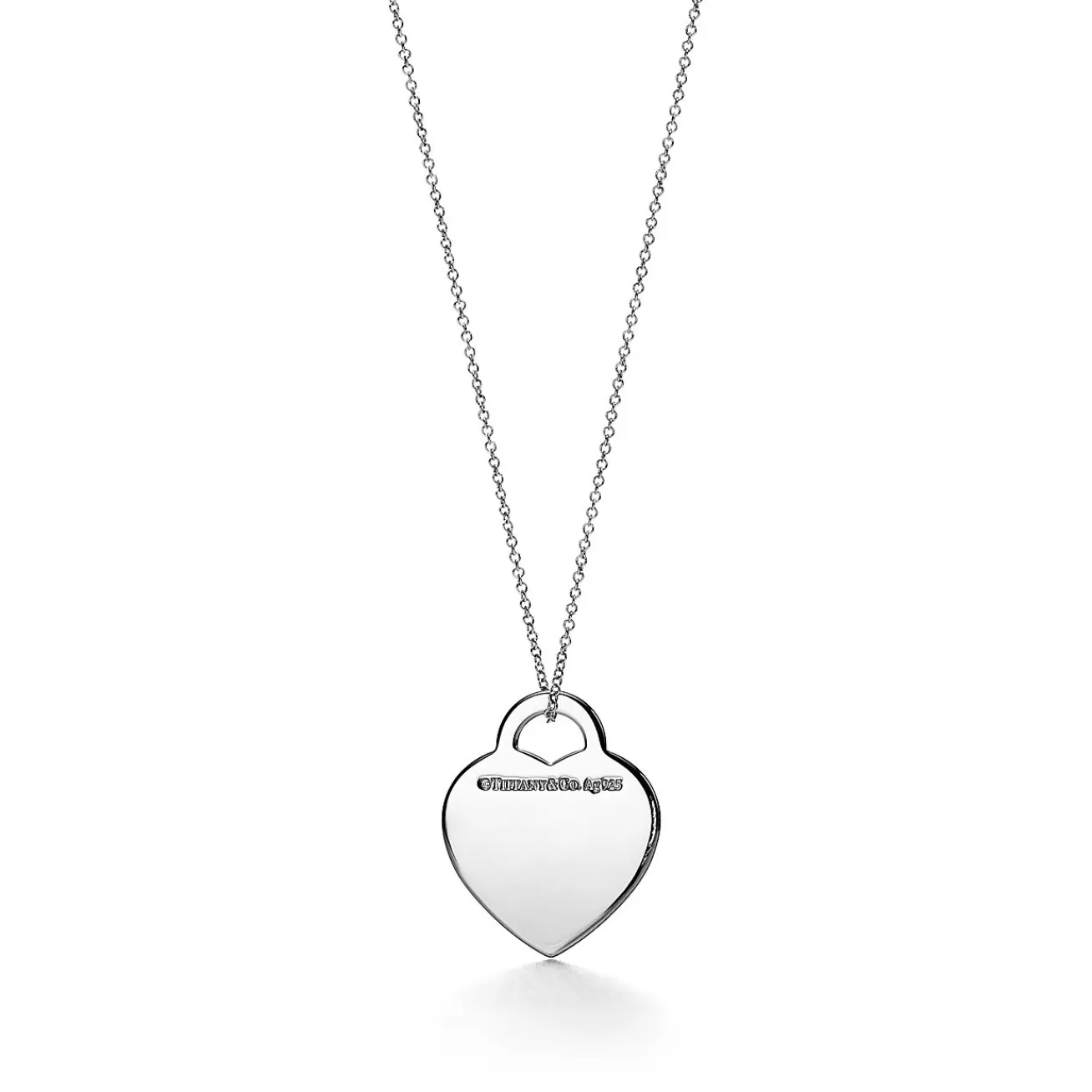 Tiffany & Co. Return to Tiffany® Heart Tag Pendant in Sterling Silver with a Diamond, Medium | ^ Necklaces & Pendants | Sterling Silver Jewelry