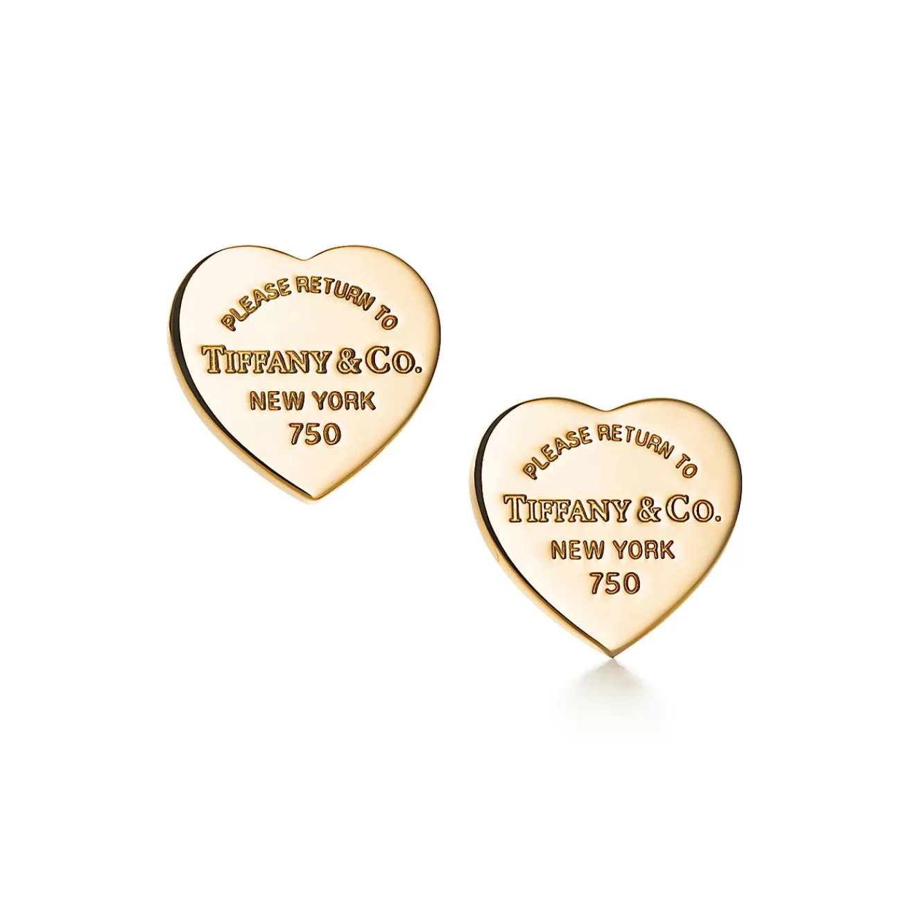 Tiffany & Co. Return to Tiffany® Heart Tag Stud Earrings in Yellow Gold, Mini | ^ Earrings | Gifts for Her