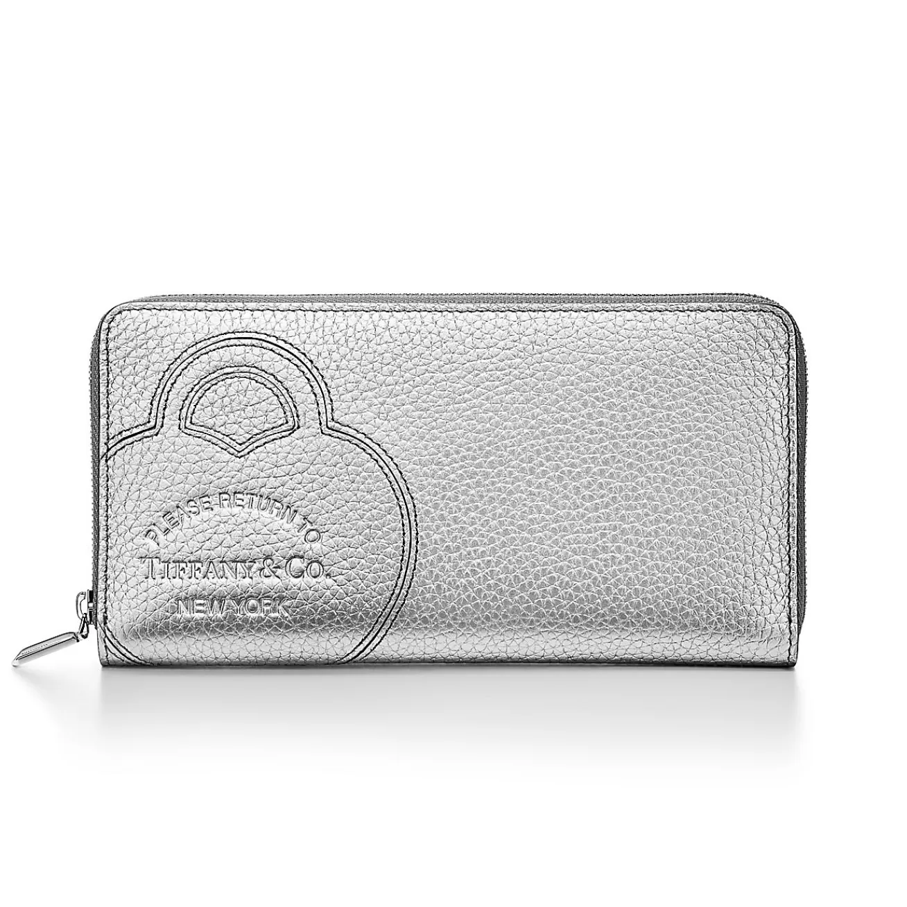 Tiffany & Co. Return to Tiffany® Large Zip Wallet in Silver-colored Leather | ^Women Small Leather Goods | Women's Accessories