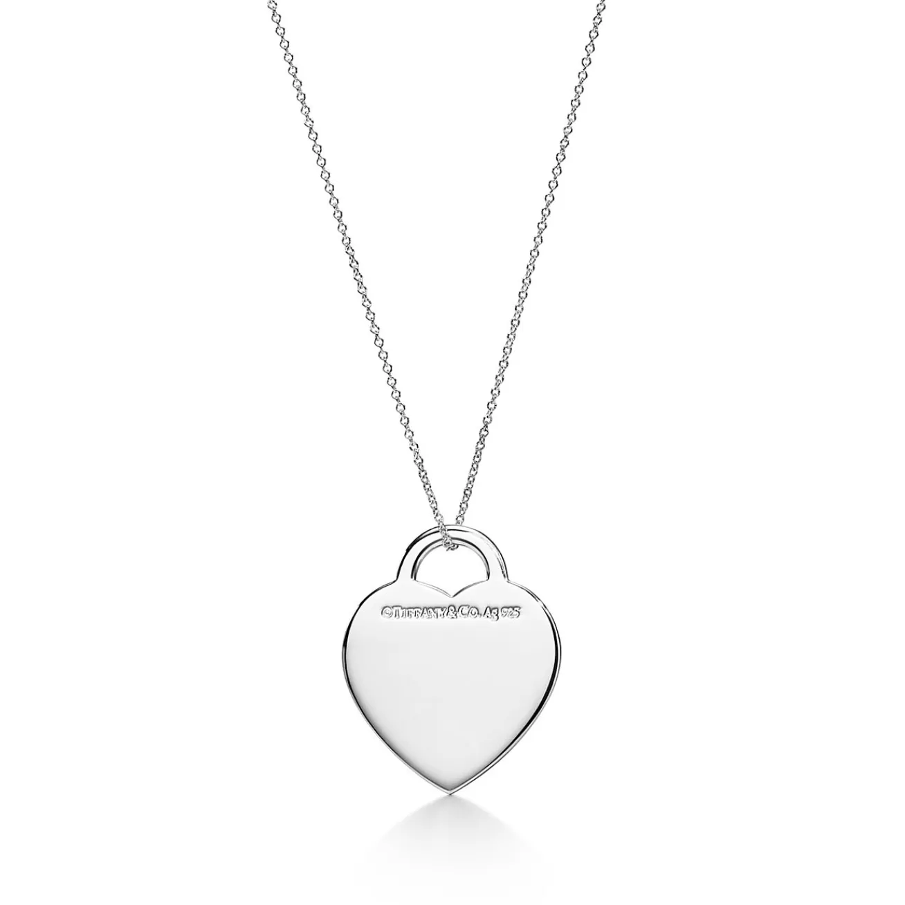Tiffany & Co. Return to Tiffany® "Love You" Heart Tag Pendant in Silver and Tiffany Blue® | ^ Necklaces & Pendants | Sterling Silver Jewelry