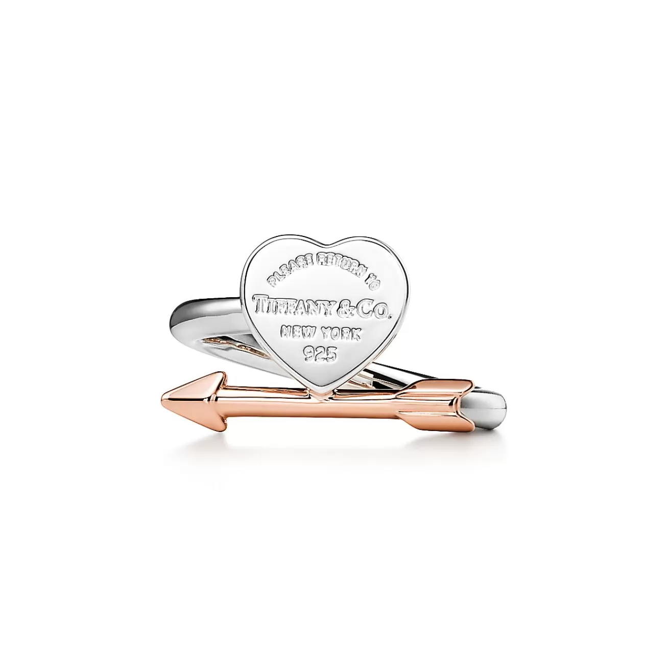 Tiffany & Co. Return to Tiffany® Lovestruck Heart Tag Ring in Silver and Rose Gold | ^ Rings | Rose Gold Jewelry