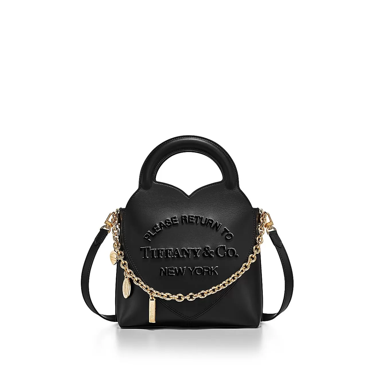 Tiffany & Co. Return to Tiffany® Mini Charm Tote Bag in Black Leather | ^Women Bags | Women's Accessories