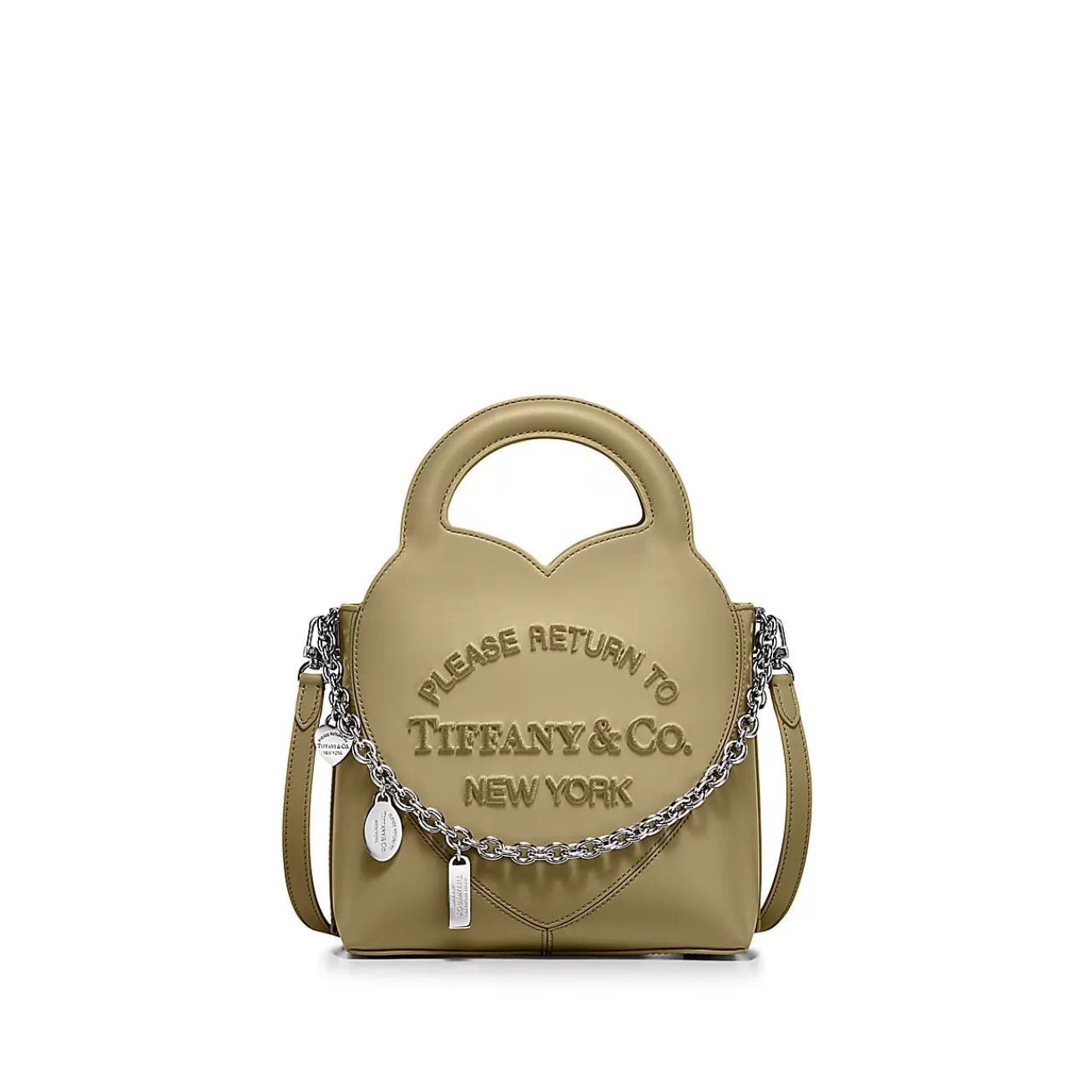 Tiffany & Co. Return to Tiffany® Mini Charm Tote Bag in Khaki Leather | ^Women Bags | Women's Accessories