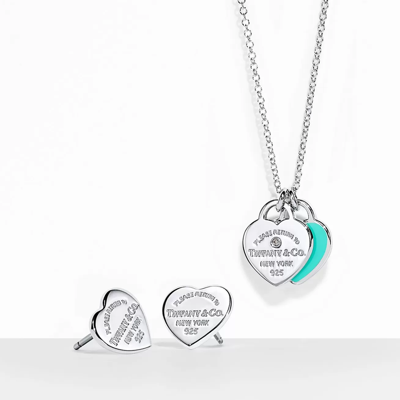 Tiffany & Co. Return to Tiffany® Mini Heart Pendant and Earrings Set in Sterling Silver | ^ Gifts for Her | Her