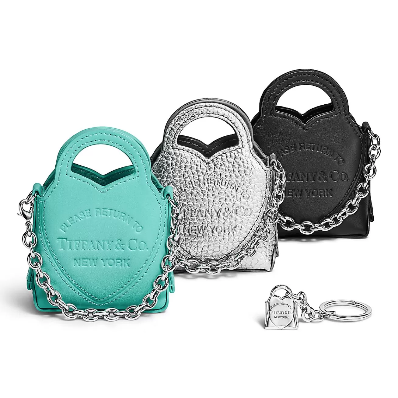 Tiffany & Co. Return to Tiffany® Nano Bag Set in Multicolored Leather with a Key Ring | ^Women Tiffany Blue® Gifts | Small Leather Goods