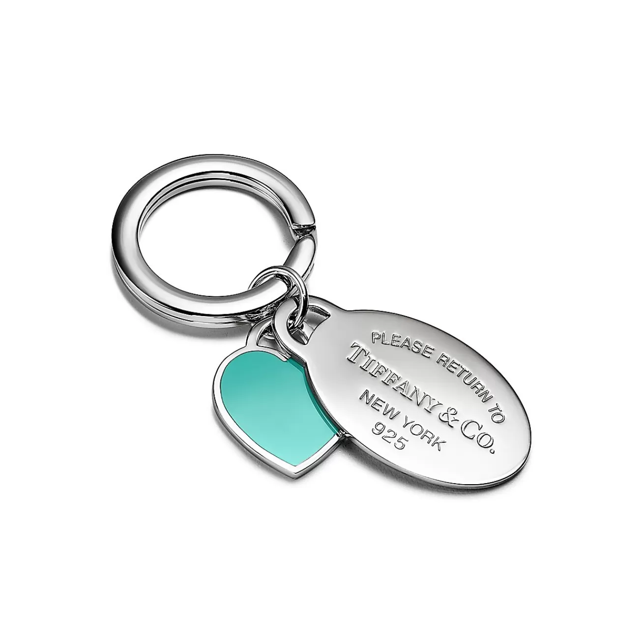 Tiffany & Co. Return to Tiffany® Oval and Heart Tag Key Ring in Silver with Tiffany Blue® | ^Women Tiffany Blue® Gifts | Key Rings