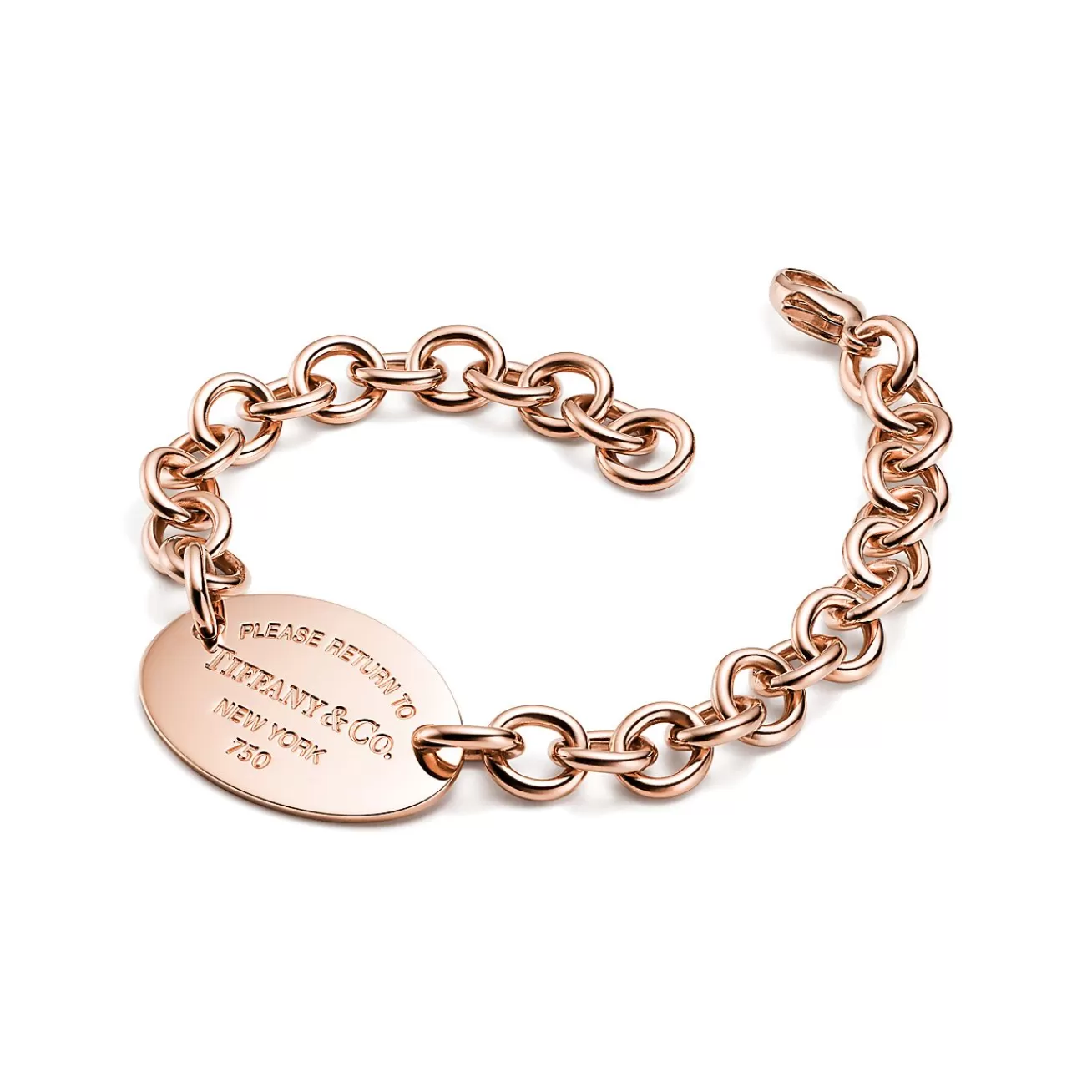Tiffany & Co. Return to Tiffany® oval tag bracelet in 18k rose gold, medium. | ^ Bracelets | Rose Gold Jewelry