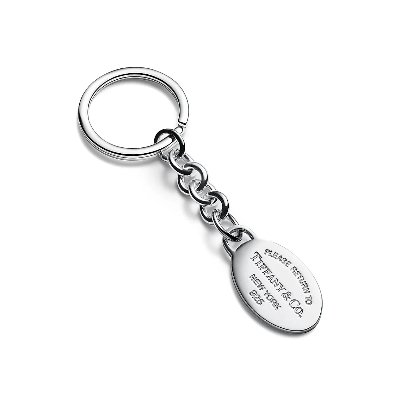 Tiffany & Co. Return to Tiffany® Oval Tag Dangle Key Ring in Sterling Silver | ^Women Key Rings | Women's Accessories