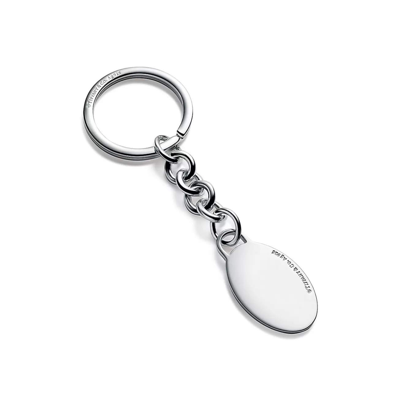 Tiffany & Co. Return to Tiffany® Oval Tag Dangle Key Ring in Sterling Silver | ^Women Key Rings | Women's Accessories