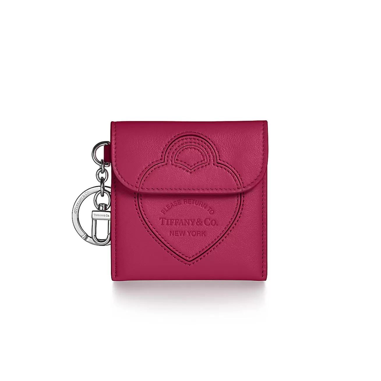 Tiffany & Co. Return to Tiffany® Pouch Bag Charm in Fuchsia Leather | ^Women Business Gifts | Small Leather Goods