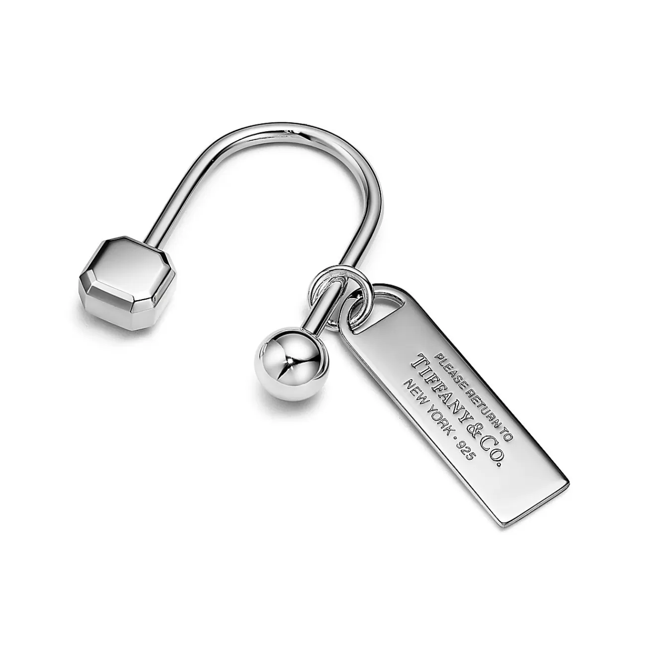 Tiffany & Co. Return to Tiffany® Rectangular Tag Screwball Key Ring in Sterling Silver | ^Women Business Gifts | Key Rings