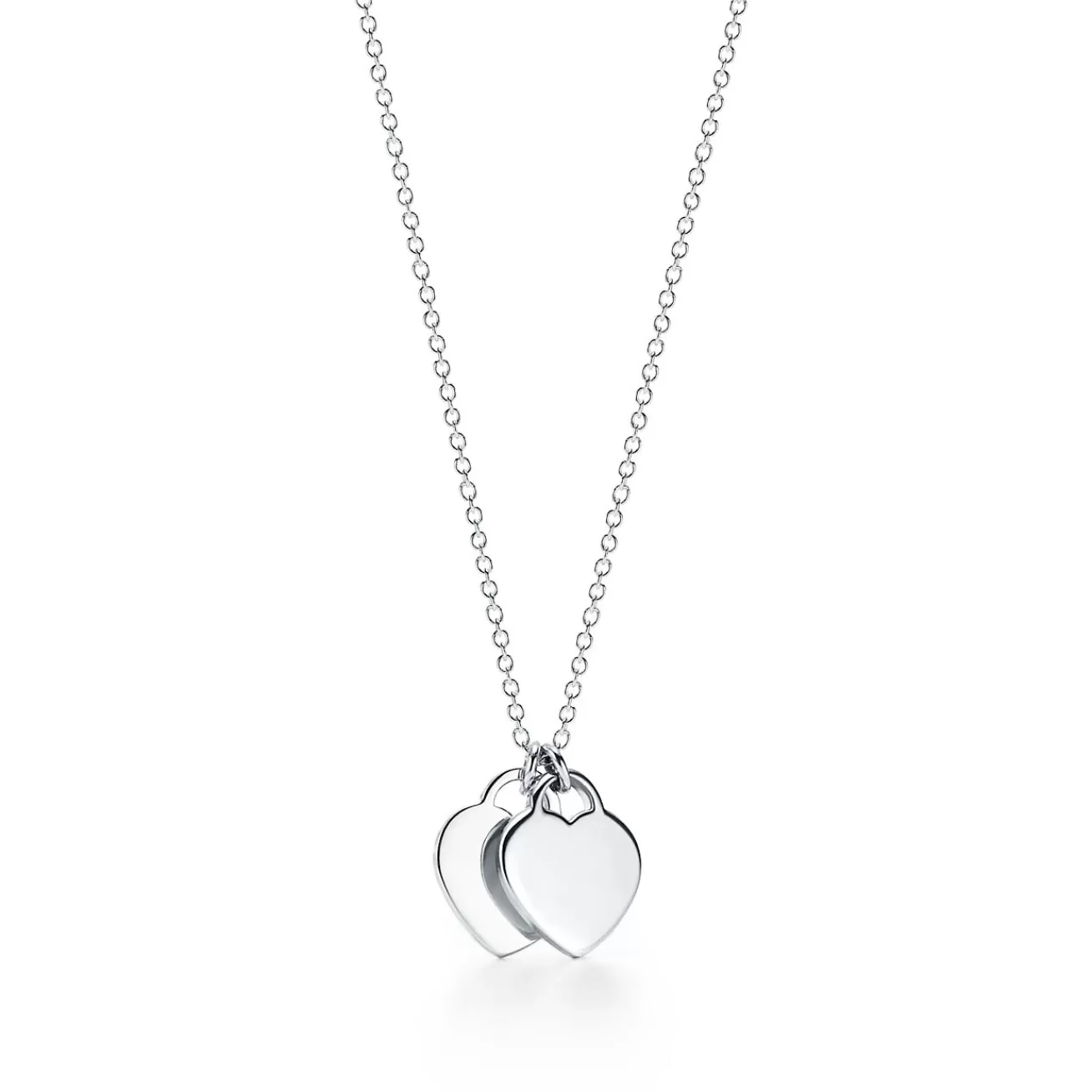 Tiffany & Co. Return to Tiffany® Red Double Heart Tag Pendant in Silver, Mini | ^ Necklaces & Pendants | Sterling Silver Jewelry