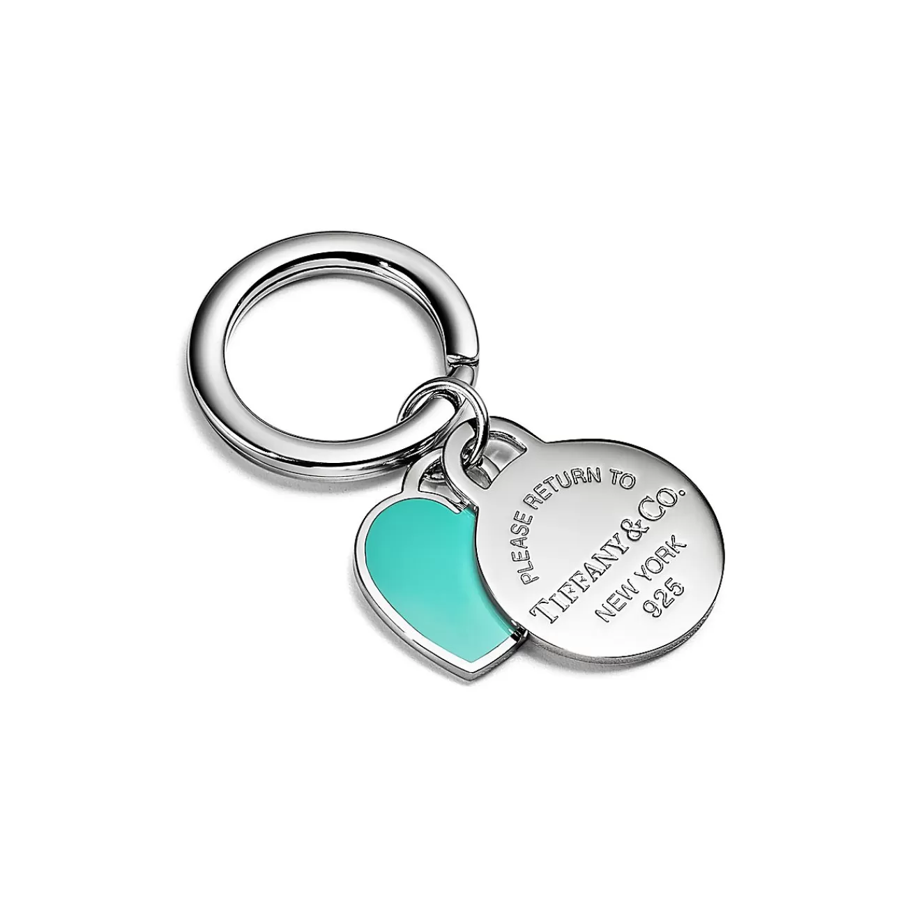 Tiffany & Co. Return to Tiffany® Round and Heart Tag Key Ring in Silver with Tiffany Blue® | ^Women Gifts $1,500 & Under | Tiffany Blue® Gifts