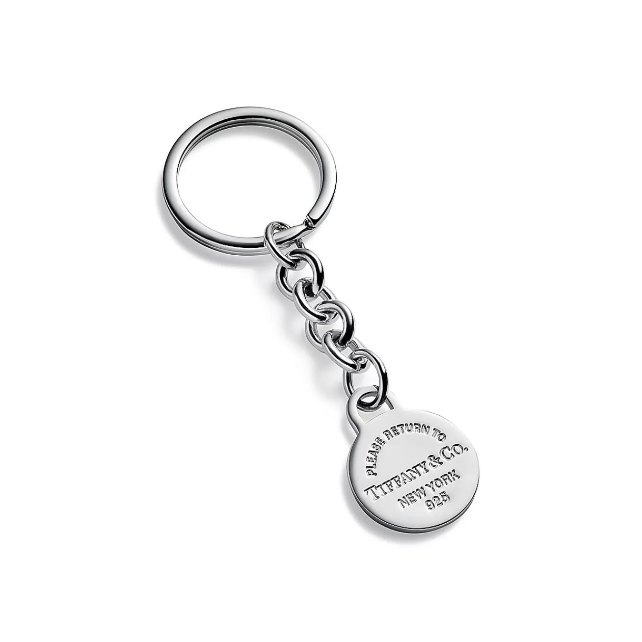 Tiffany & Co. Return to Tiffany® Round Tag Dangle Key Ring in Sterling Silver | ^Women Key Rings | Women's Accessories