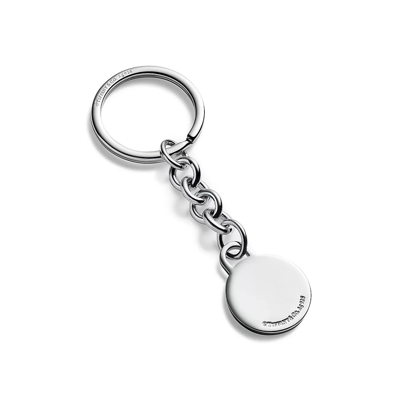 Tiffany & Co. Return to Tiffany® Round Tag Dangle Key Ring in Sterling Silver | ^Women Key Rings | Women's Accessories