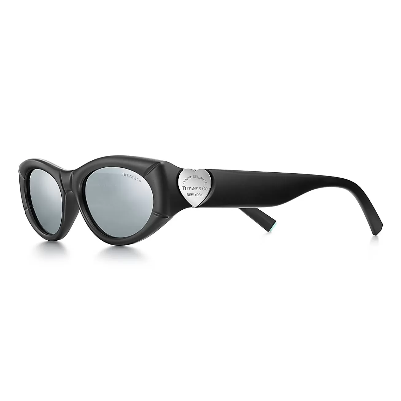 Tiffany & Co. Return to Tiffany® Sunglasses in Black Acetate with Gray Mirrored Lenses | ^Women Return to Tiffany® | Sunglasses
