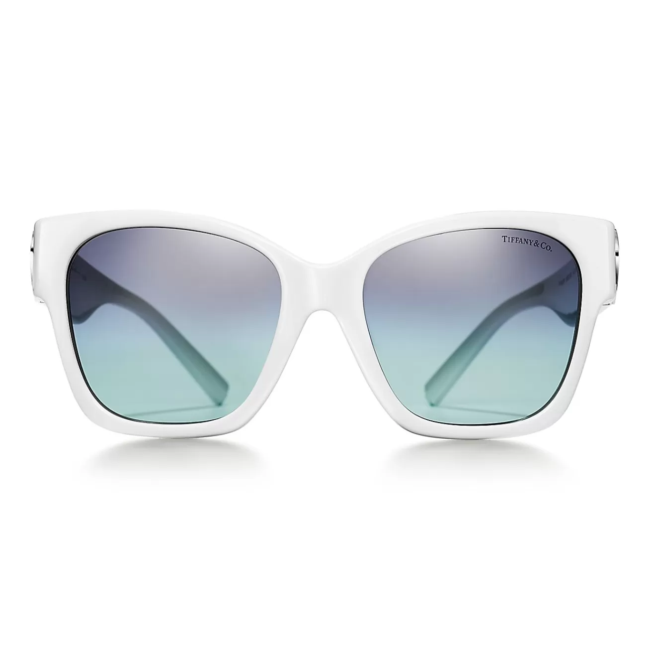 Tiffany & Co. Return to Tiffany® Sunglasses in White Acetate with Tiffany Blue® Lenses | ^Women Return to Tiffany® | Tiffany Blue® Gifts