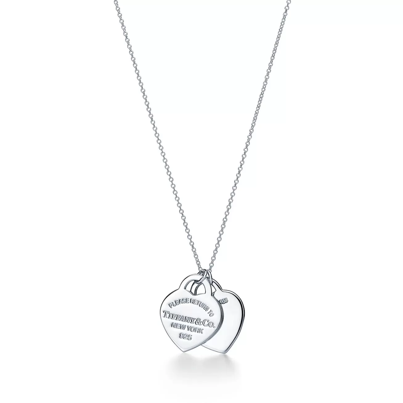 Tiffany & Co. Return to Tiffany® Tiffany Blue® Double Heart Tag Pendant in Silver, Small | ^ Necklaces & Pendants | Sterling Silver Jewelry