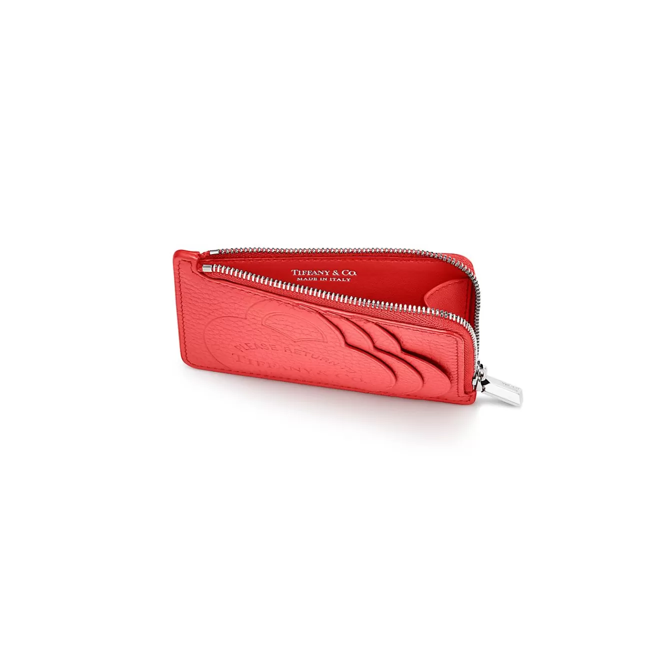 Tiffany & Co. Return to Tiffany® Zip Card Case Hibiscus Red Leather | ^Women Business Gifts | Small Leather Goods
