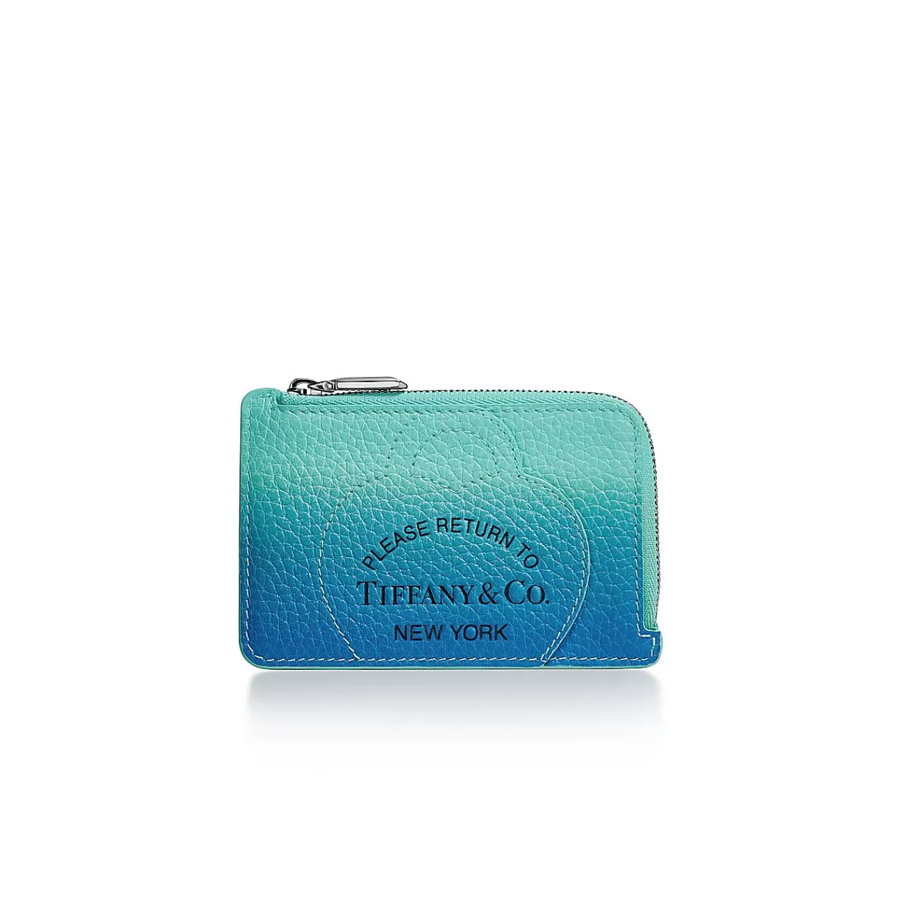 Tiffany & Co. Return to Tiffany® Zip Card Case in Infinity Blue Leather | ^Women Tiffany Blue® Gifts | Small Leather Goods