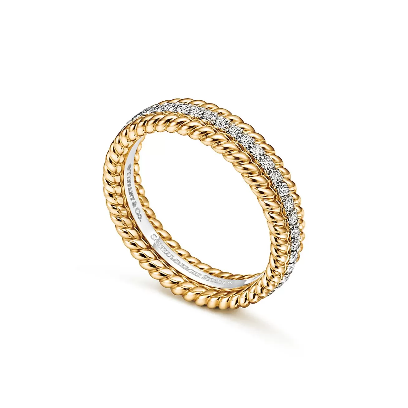 Tiffany & Co. Schlumberger® 18K Gold Two-Row Rope Ring | ^Women Rings | Men's Jewelry