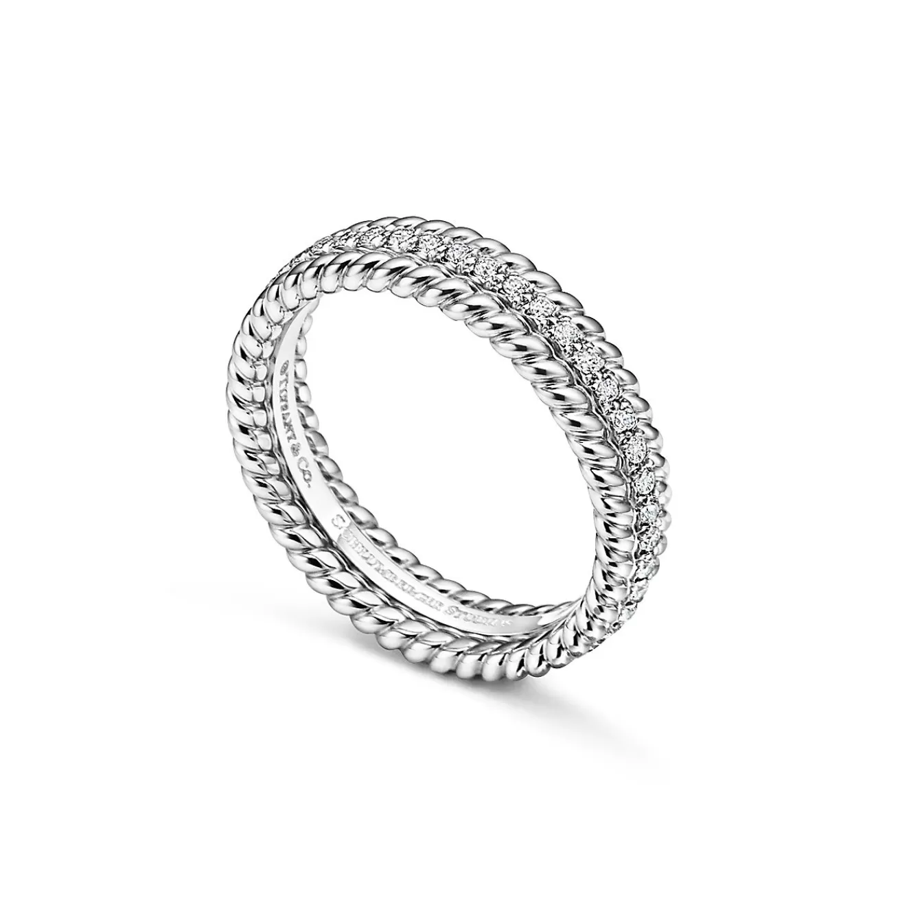 Tiffany & Co. Schlumberger® Platinum Two-Row Rope Ring | ^Women Rings | Men's Jewelry
