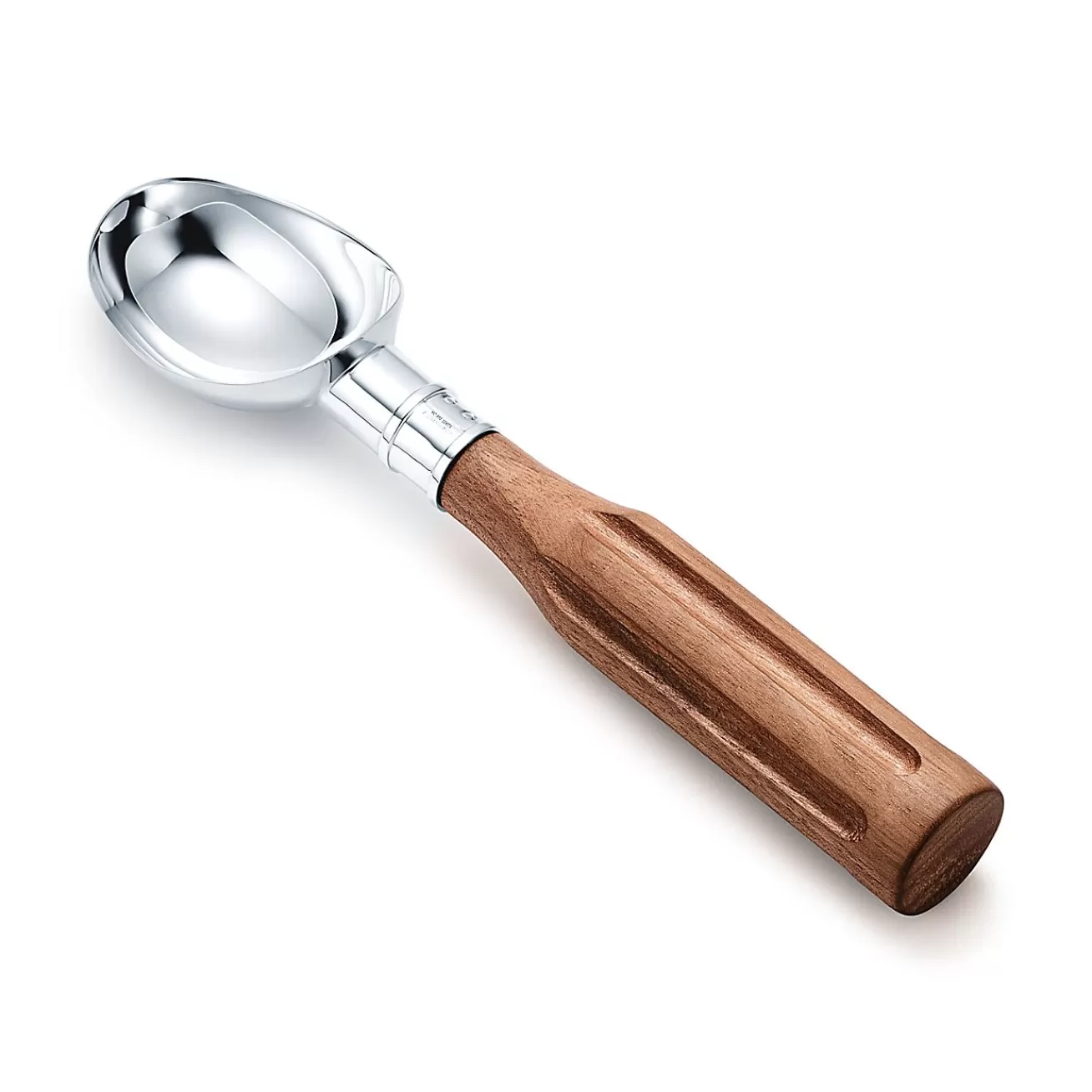 Tiffany & Co. Shop Sterling Silver and Walnut Ice Cream Scoop | ^ Tableware