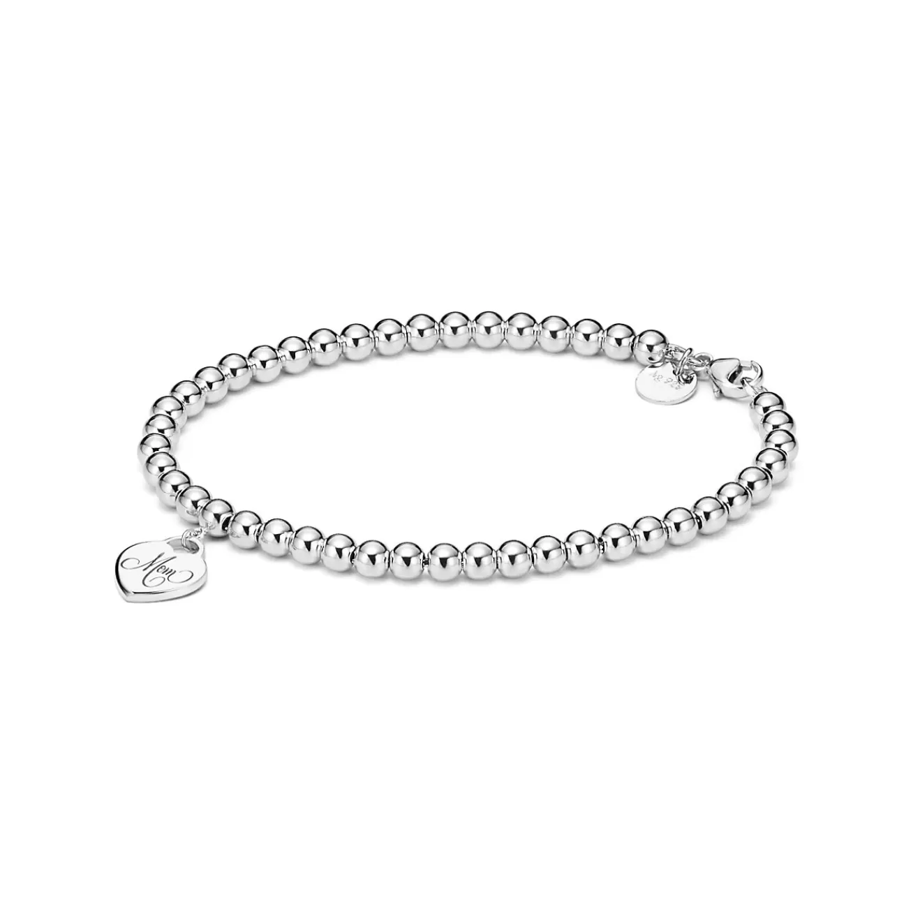 Tiffany & Co. Sterling Silver Mom Heart Tag Bead Bracelet | ^ Bracelets | Sterling Silver Jewelry