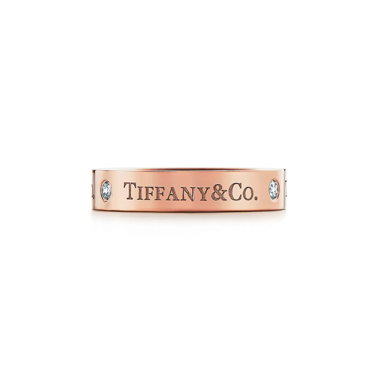 Tiffany & Co. T&CO.® band ring in 18k rose gold with diamonds, 4 mm. | ^Women Rings | Rose Gold Jewelry