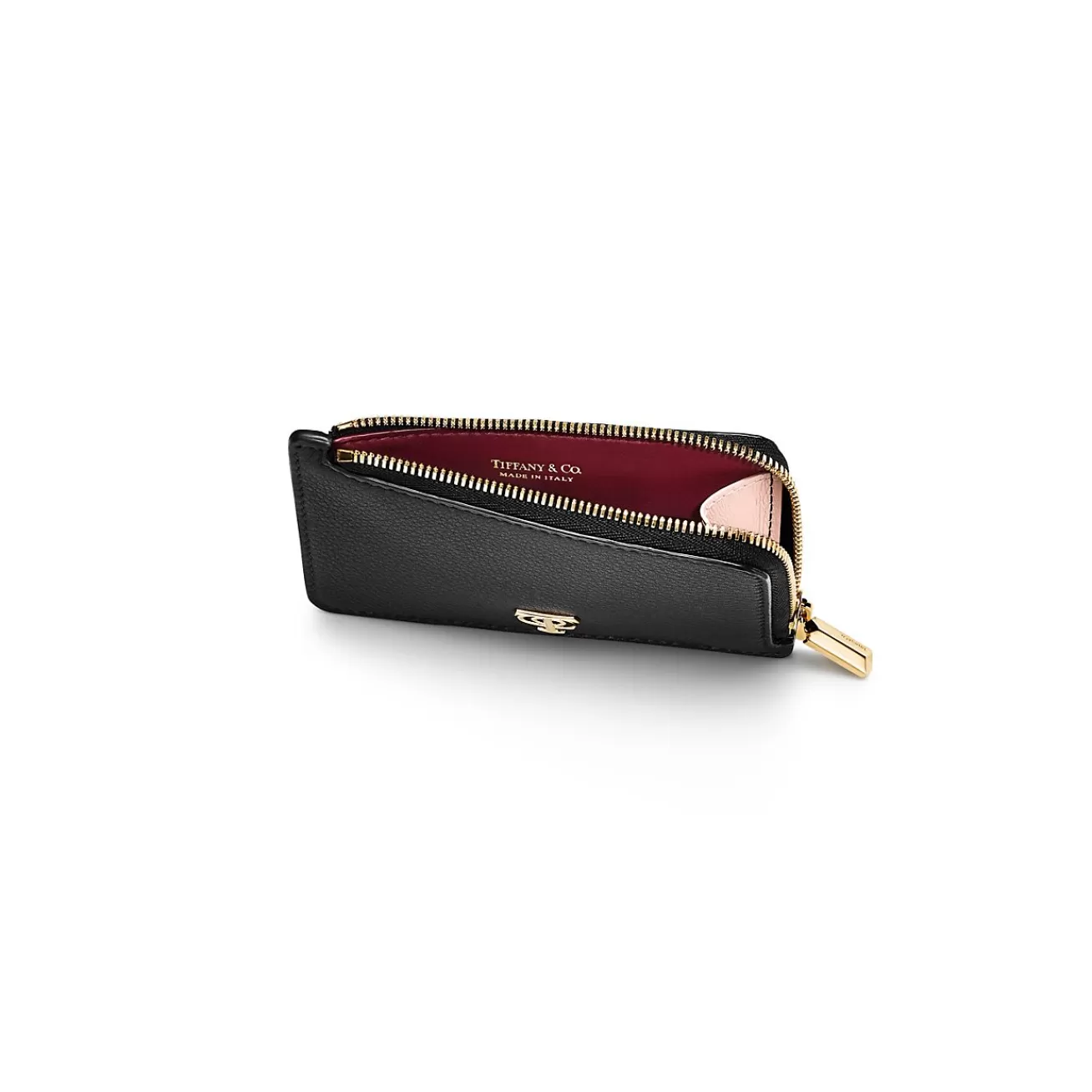 Tiffany & Co. T&CO. Zip Card Case in Black Leather | ^Women Small Leather Goods | Women's Accessories